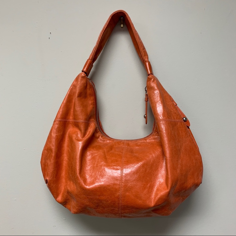 Hobo Orange Leather Sling Shoulder Bag B1-1103